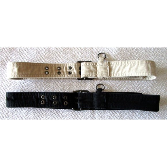 Tommy Hilfiger Women's Belts Cotton (Lot 2) - Black/Off White - Brushed Silver - Picture 4 of 15